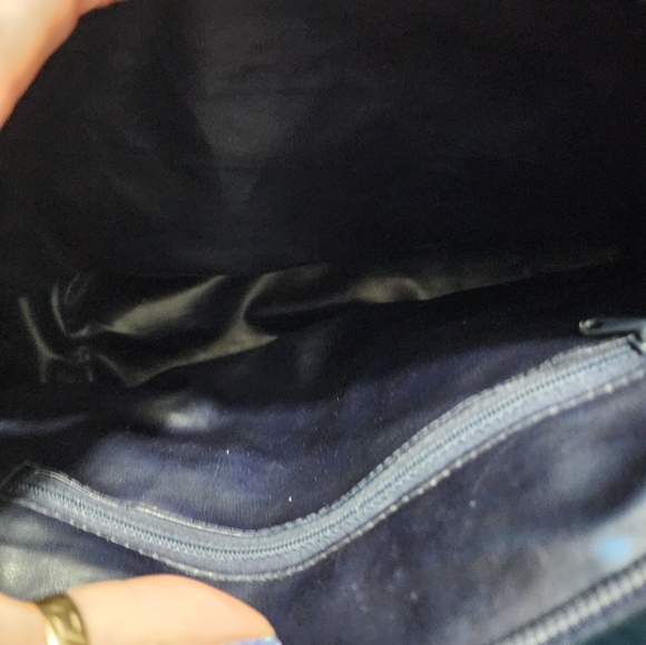 Celine C Macadam Handbag canvas/ leather Navy GUC - Picture 3 of 9